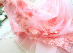 Blush Sakura Princess Dog Dress – Luxury Pink Floral Wedding Gown with Long Train