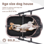 Portable, Foldable Dog Stroller  with 4 Wheels and Detachable Fashion Bag