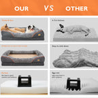 Dog Bed Waterproof, Anti Allergy, Fleece, Removable, Washable Cover