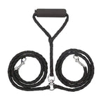 Pet Double Leash with 2 Way Couplers - Rope Elastic