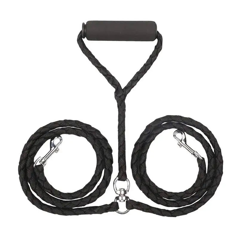 Pet Double Leash with 2 Way Couplers - Rope Elastic