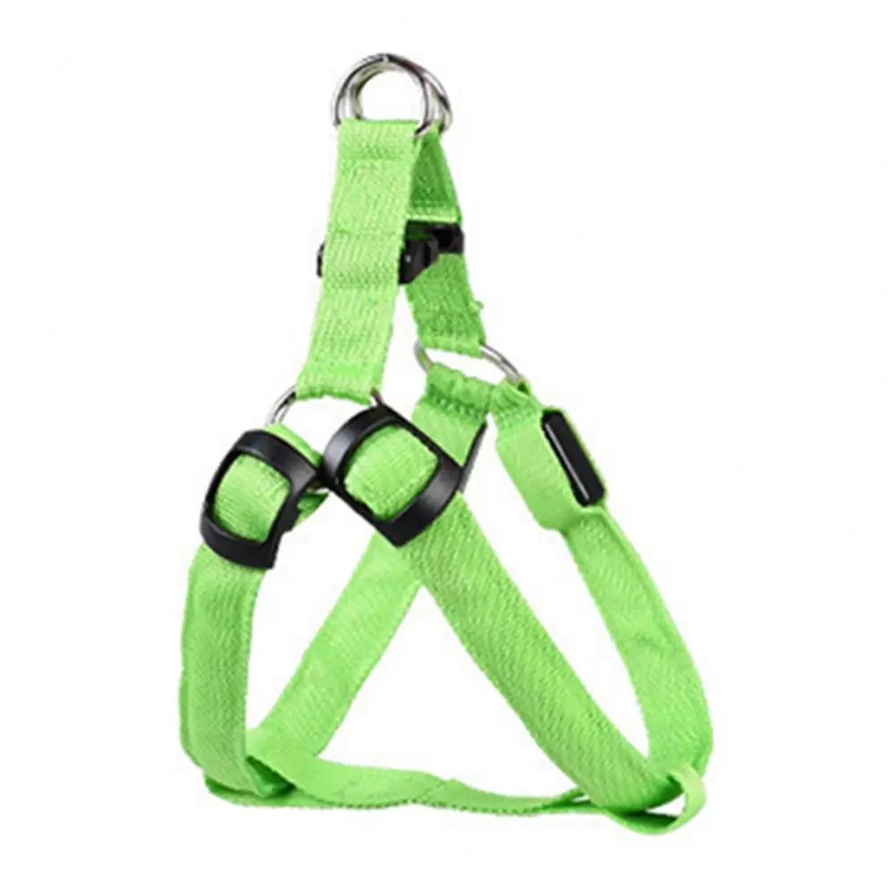 Adjustable, USB Rechargeable, LED Pet Harness - Glow-in-The-Dark Safety Harness