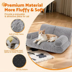 Large Washable Cat Bed - Orthopedic Pet Couch Beds with Bolstered Edges