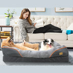 Dog Bed Waterproof, Anti Allergy, Fleece, Removable, Washable Cover