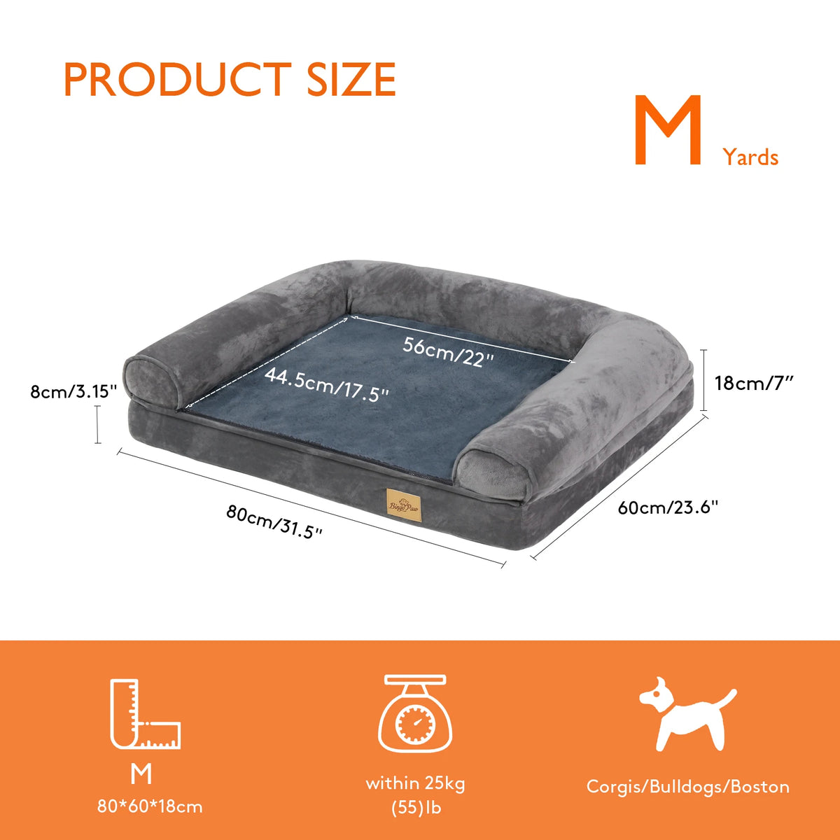 Orthopedic Dog Bed with Removable Washable Cover