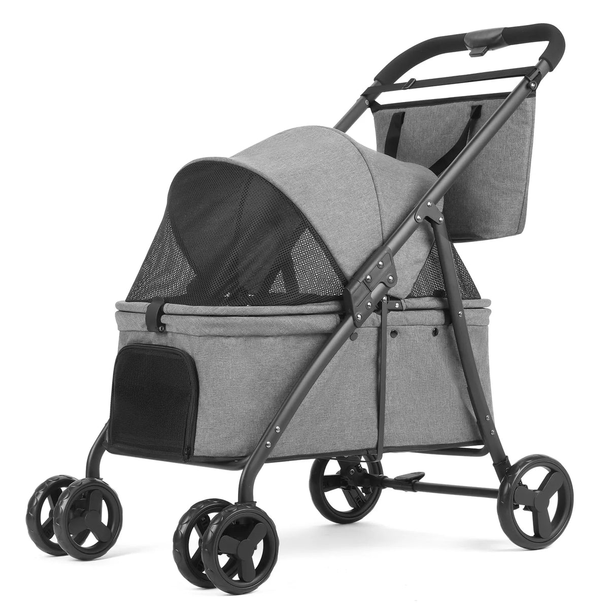 Portable, Foldable Dog Stroller  with 4 Wheels and Detachable Fashion Bag