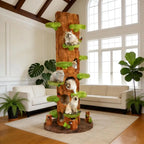 Cat Tower with 6 Condos, Cushions, Scratching Board, Plush Platform & Top Perch (41"L x 33"W x 76"H)