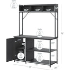 55-90 Gallon Aquarium Stand with LED Lights, Fluted Cabinet For Fish Tank Accessories Storage, Heavy Duty Metal & Power Outlets