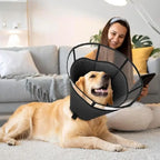 Dog Wound Soft Recovery Cone - Adjustable, Anti-Lick/Anti-Bite Shield, Breathable Pet Cone