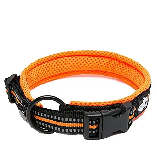 Nylon, Adjustable, Reflective Padded, Dog Collar