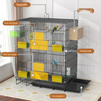 Large Parrot Bird Cage Multi Level Double Deck Luxury Spacious Removable Tray Easy Clean Indoor Outdoor Cockatiel Budgie