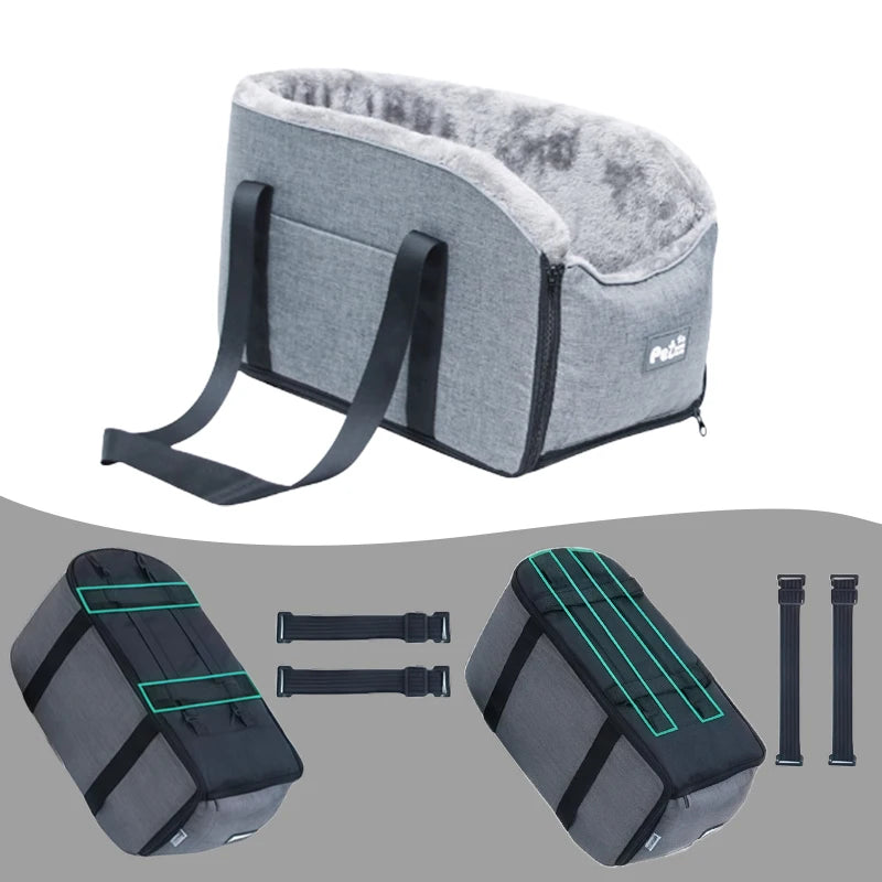 Center Console Pet Car Carrier for Cats and Dogs - Pet Travel Bag