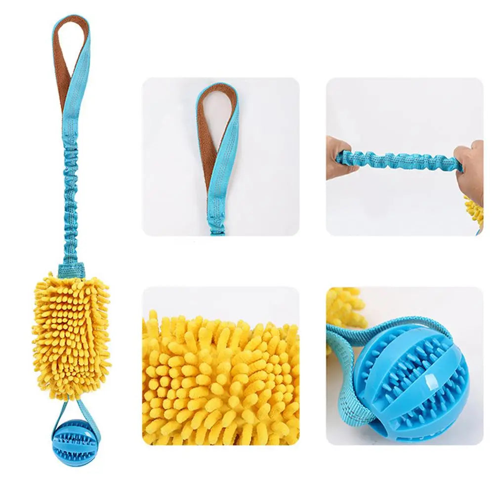 Dog Toy, Rope, Squeaky, Chew Interactive Toy with Elastic Drawstring