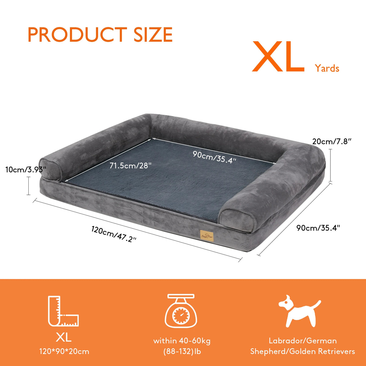 Orthopedic Dog Bed with Removable Washable Cover