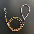 Luxury Pearl Dog Leash – Handmade Steel Wire Chain for Small Dogs & Cats
