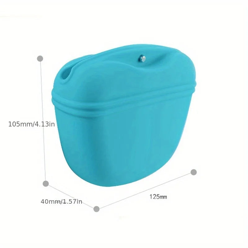 Silicone Dog Treat Bag – Waterproof Portable Training Pouch with Magnetic Clip
