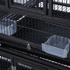Breeding Flight Bird Cage with Detachable Rolling Stand Breeder Cage with Perches, Food Boxes, Slide-Out Tray and Storage Shelf