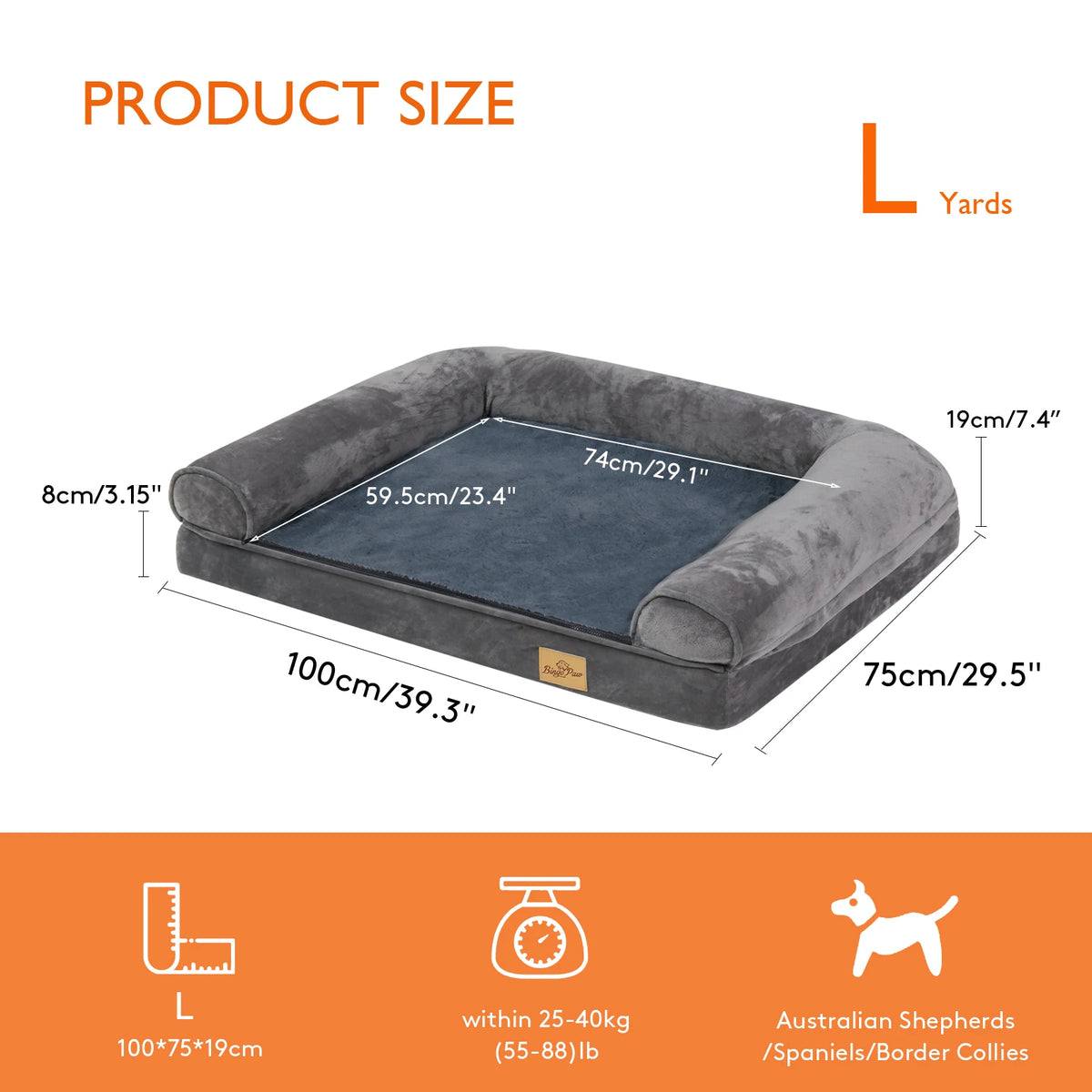 Orthopedic Dog Bed with Removable Washable Cover