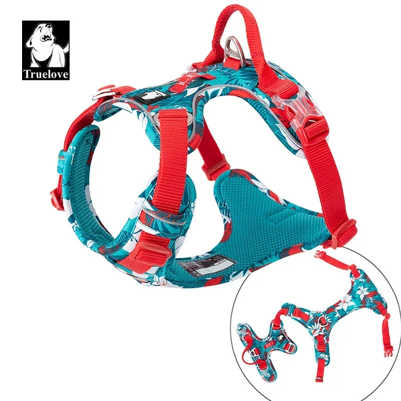 Dog Harness - Special Edition and Upgraded Version - Reflective Camouflage Nylon - Easy to Adjust