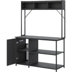 55-90 Gallon Aquarium Stand with LED Lights, Fluted Cabinet For Fish Tank Accessories Storage, Heavy Duty Metal & Power Outlets