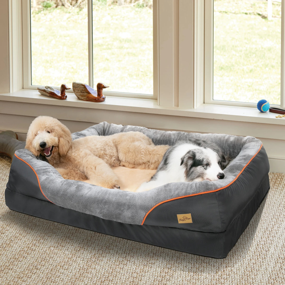 Dog Bed Waterproof, Anti Allergy, Fleece, Removable, Washable Cover