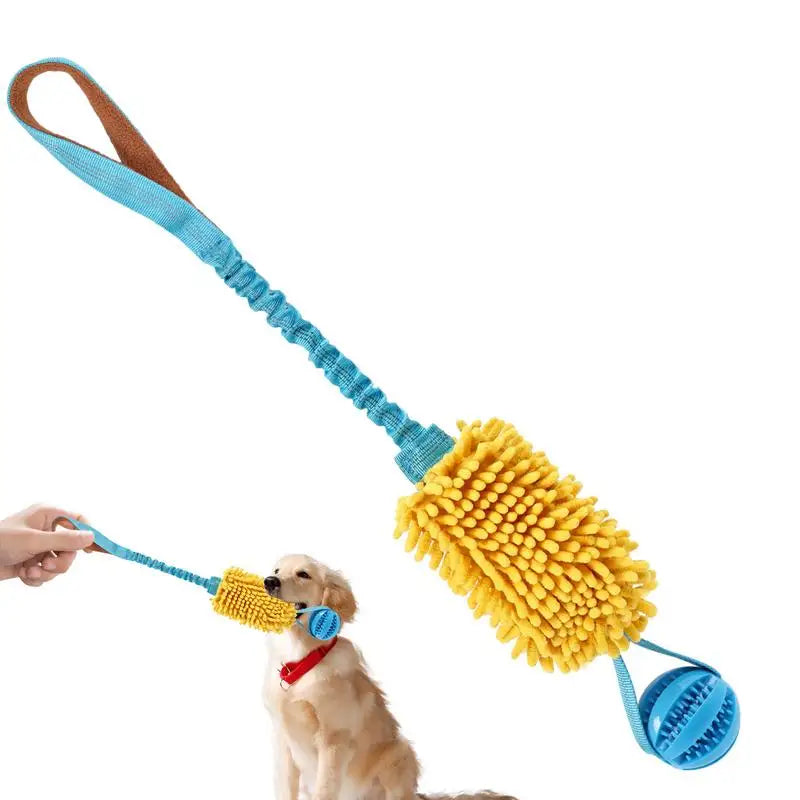 Dog Toy, Rope, Squeaky, Chew Interactive Toy with Elastic Drawstring