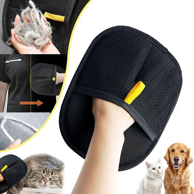 Reusable Pet Hair Removal Gloves Double-Sided Grooming