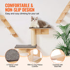Wall Mounted Cat Wall Shelves and Perches with Jumping Boards, Hammocks