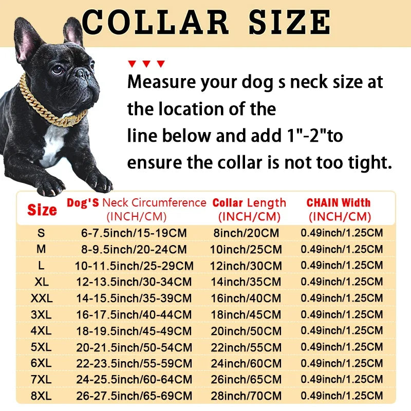 Dog & Cat Diamond Metal Collar with Secure Buckle