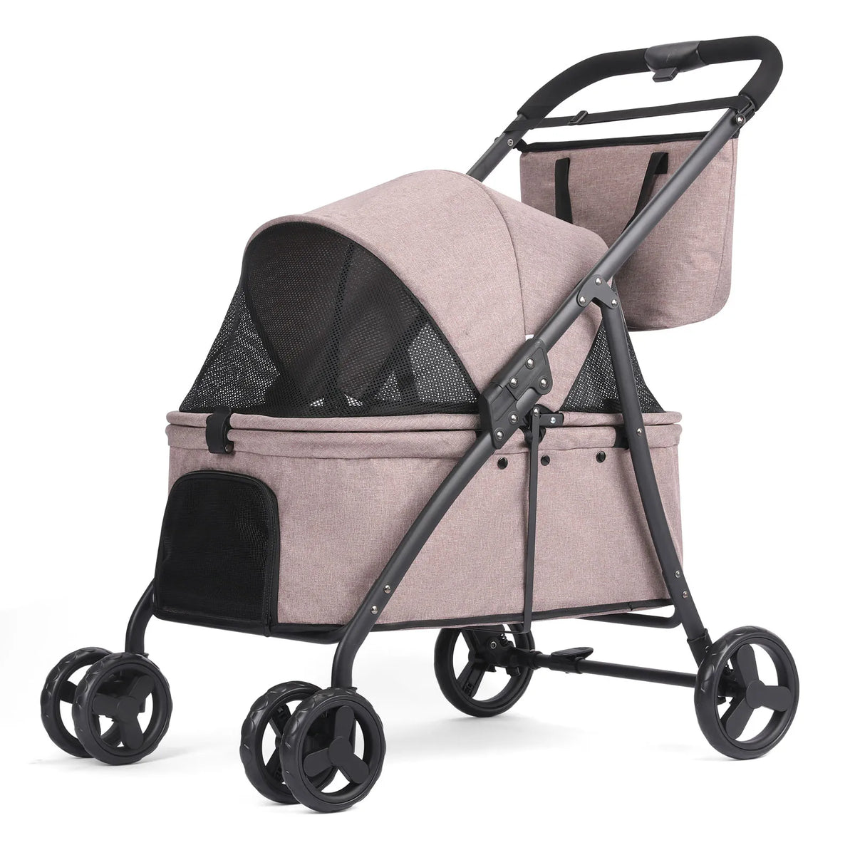 Portable, Foldable Dog Stroller  with 4 Wheels and Detachable Fashion Bag