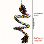 1pc Parrot Bird Toy Hanging Braided Rope Pet Stand Training Accessories,Bird Cage Accessories Swing Toy