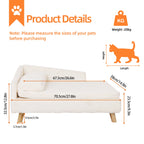 Elevated Pet Stool Bed, with Cozy Waterproof Pad and Sturdy Wood Legs