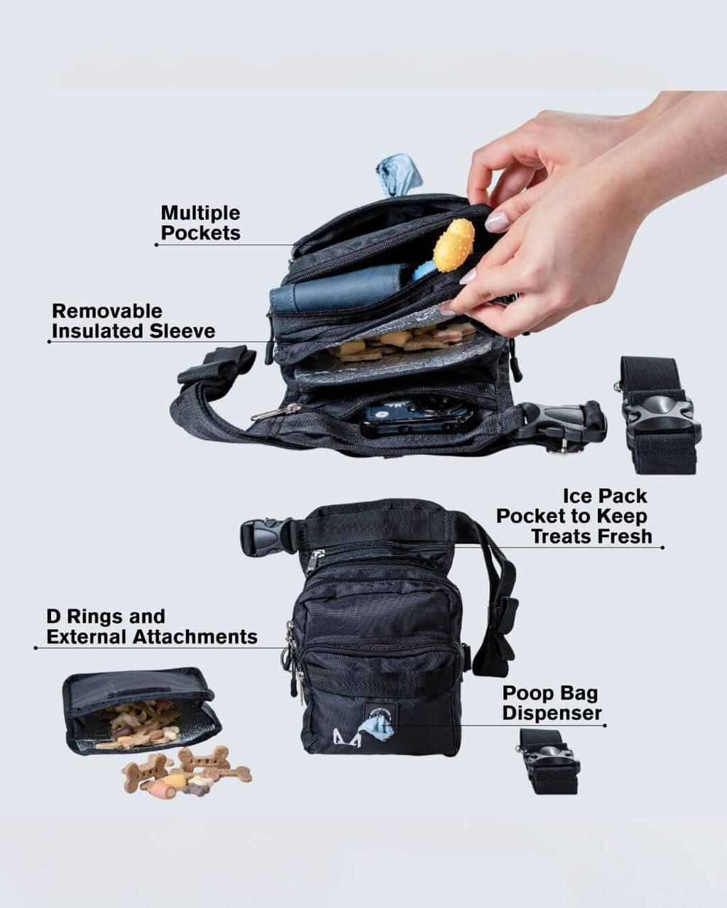 Thigh Treat Bag – Dog Training & Hiking Pouch