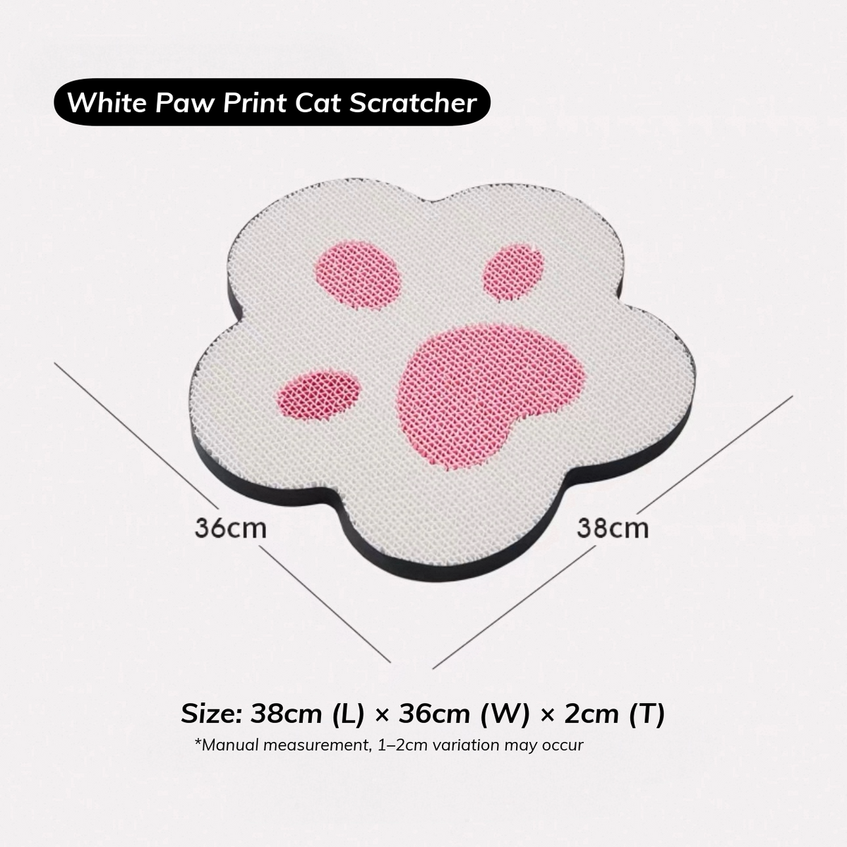 Paper Park | Single-Sided Cat Scratcher (White Paw Print)