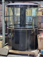 280 Gallon Glass Reef-Ready Cylinder with Steel Reinforced Gloss Black Stand and Sump