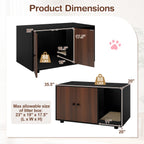 Wooden Cat Litter Box Enclosure Hidden Litter Box Furniture with Scratching Board