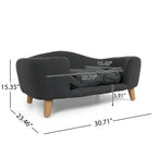 Elevated Dog Bed Frame for Small Dogs with Rubber Wood Legs - Dark Grey