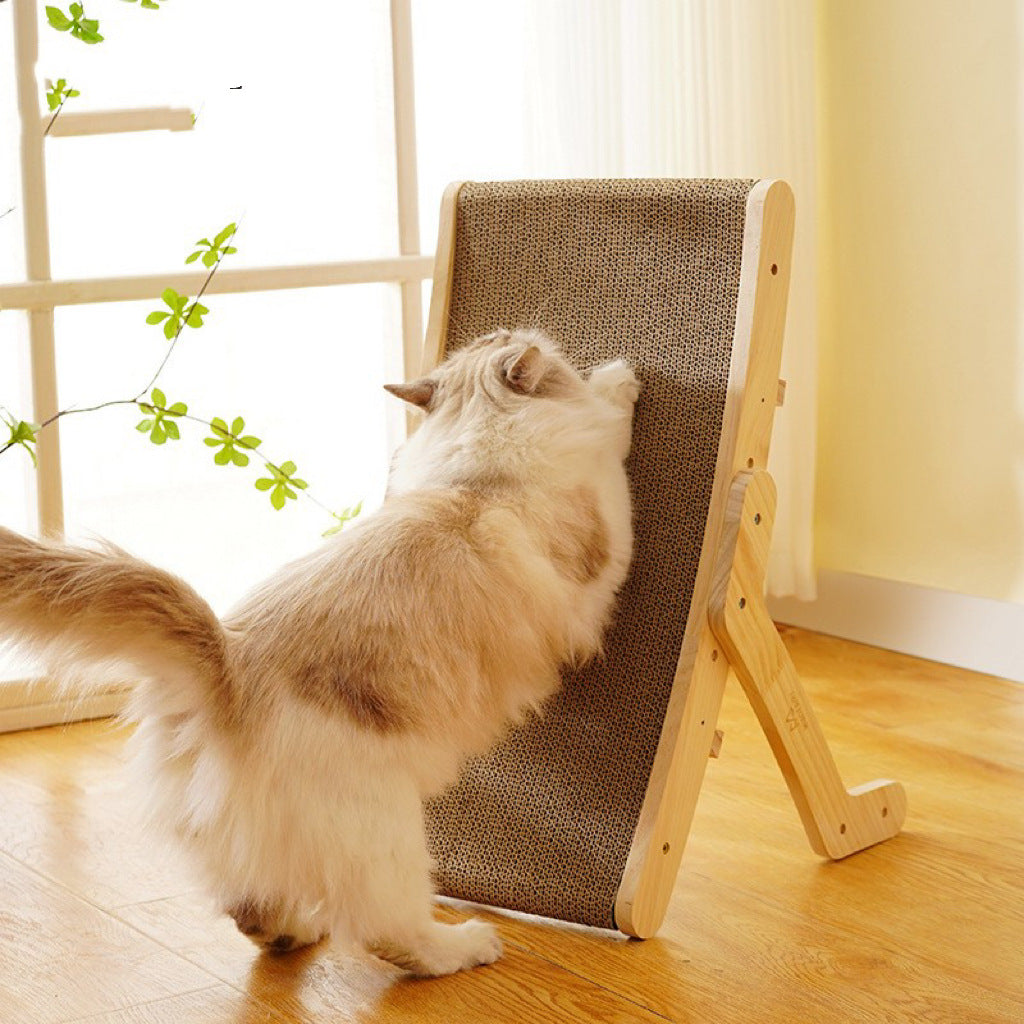 Multi-functional Corrugated Cardboard Cat Scratcher Convertible Bed Vertical Small Size