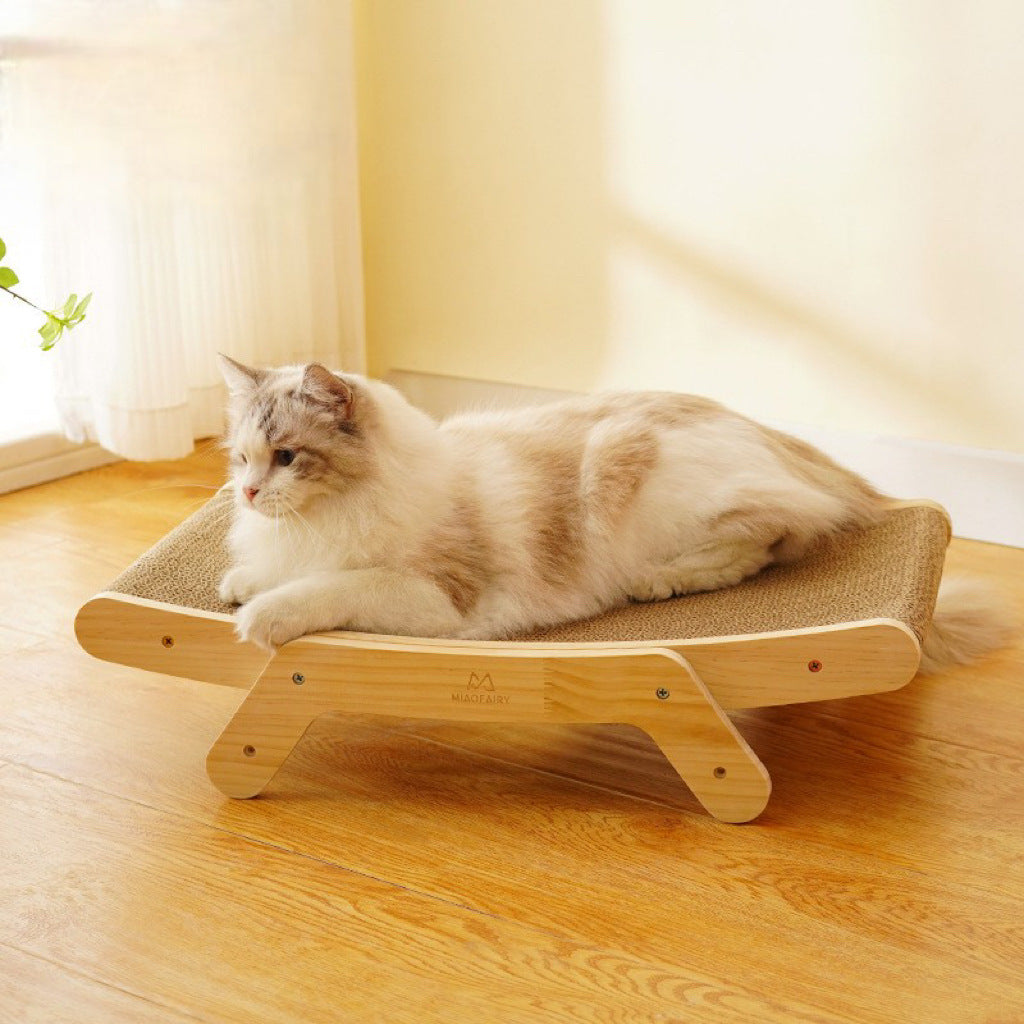 Multi-functional Corrugated Cardboard Cat Scratcher Convertible Bed Vertical Small Size