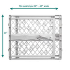 Portable Pet Gate 26 -40 Wide Pressure Mount No Tools Light Gray 8871 Paws