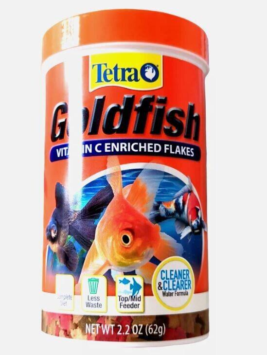 Tetra Goldfish Fish Food Vitamin C FlakesClearer Water Complete Diet 2.2 OZ