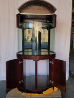 Display Model 133g 3/4 Cylinder Round Glass Reef-Ready Aquarium + Sump in Rose Cherry Furniture