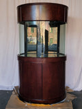 Display Model 133g 3/4 Cylinder Round Glass Reef-Ready Aquarium + Sump in Rose Cherry Furniture