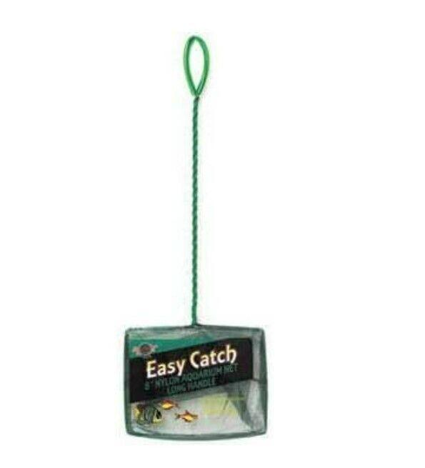 Blue Ribbon Pet Easy Catch Coarse Nylon Aquarium Net with Extra Long Handle 8"W
