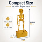 Movable Skeleton Aquarium Ornament, 3D Printed Articulated Skeleton Decor With Swing Treasure Box Base, Fish Tank Underwater Landscape Decoration