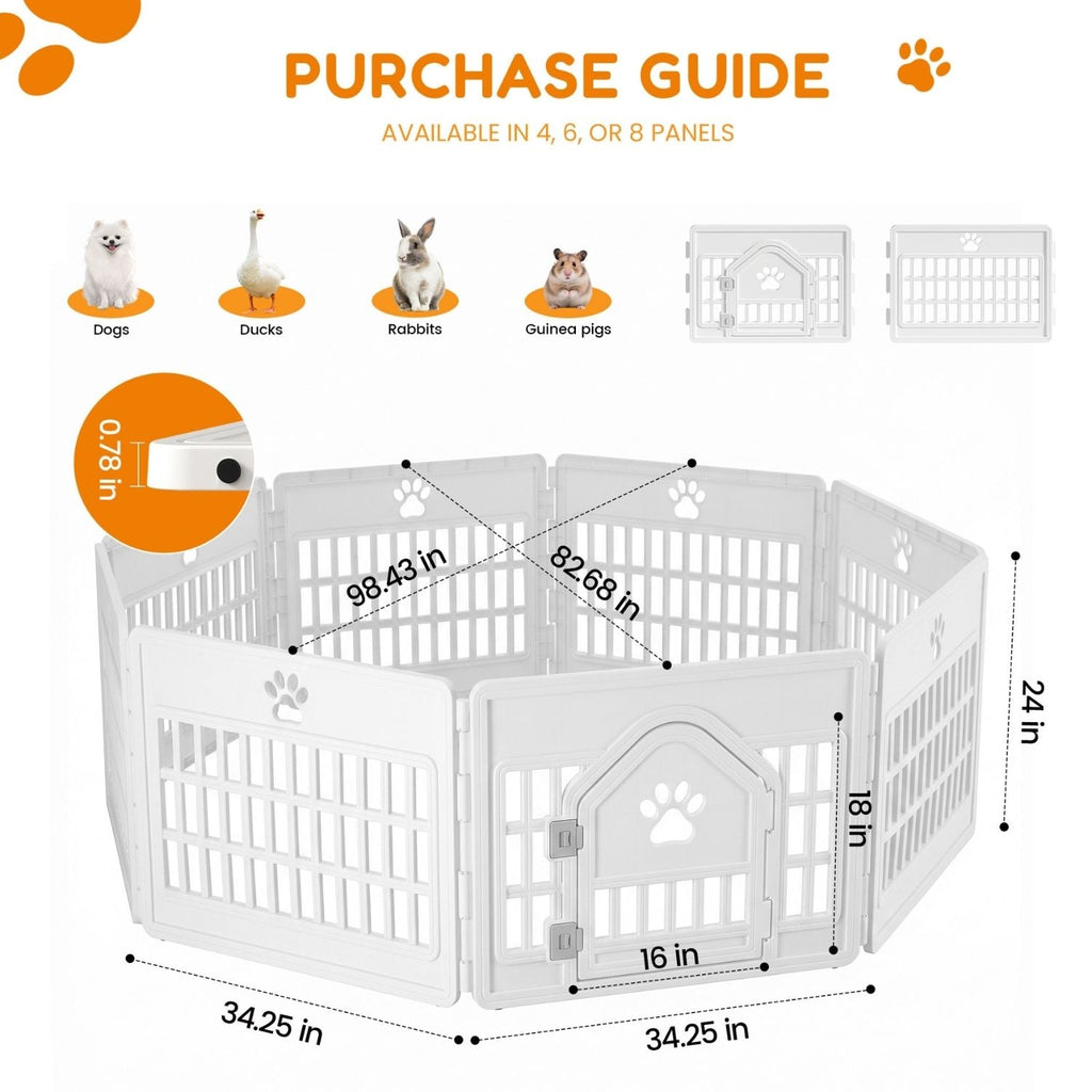 Plastic Dog With Movable Enclosure, Suitable For Small And Medium-sized Dogs, Cats And Rabbits.
