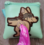 German Shepard Poop Bag Pouch - gift for dog lover - Zippered poop bag holder-  Gift for Dog Walker - veterinarian - dog groomer