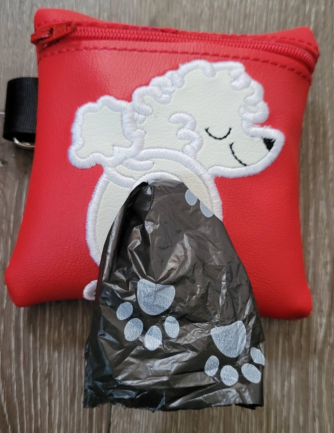 Poodle Poop Bag Pouch - gift for dog lover - Zippered poop bag holder-  Gift for Dog Walker - veterinarian - dog groomer
