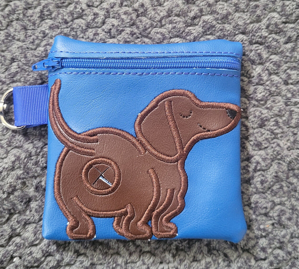 Dachshund Poop Bag Pouch - gift for dog lover - Zippered poop bag holder-  Gift for Dog Walker - veterinarian - dog groomer
