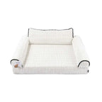 M-Pets Warm Hug Velvet Sofa Style Cat & Dog Bed White Large
